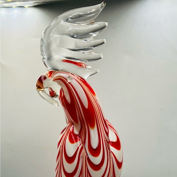 Murano 13” Glass Pulled Feather Design Cockatoo - Picture 6 of 14